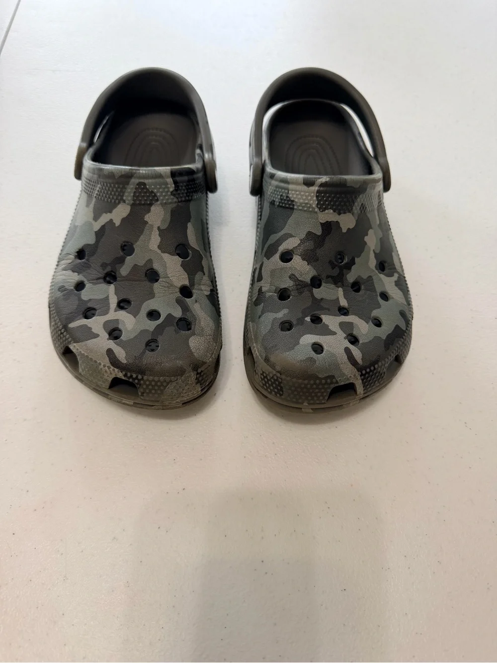 Gray Camouflage Crocs Clog Sandals